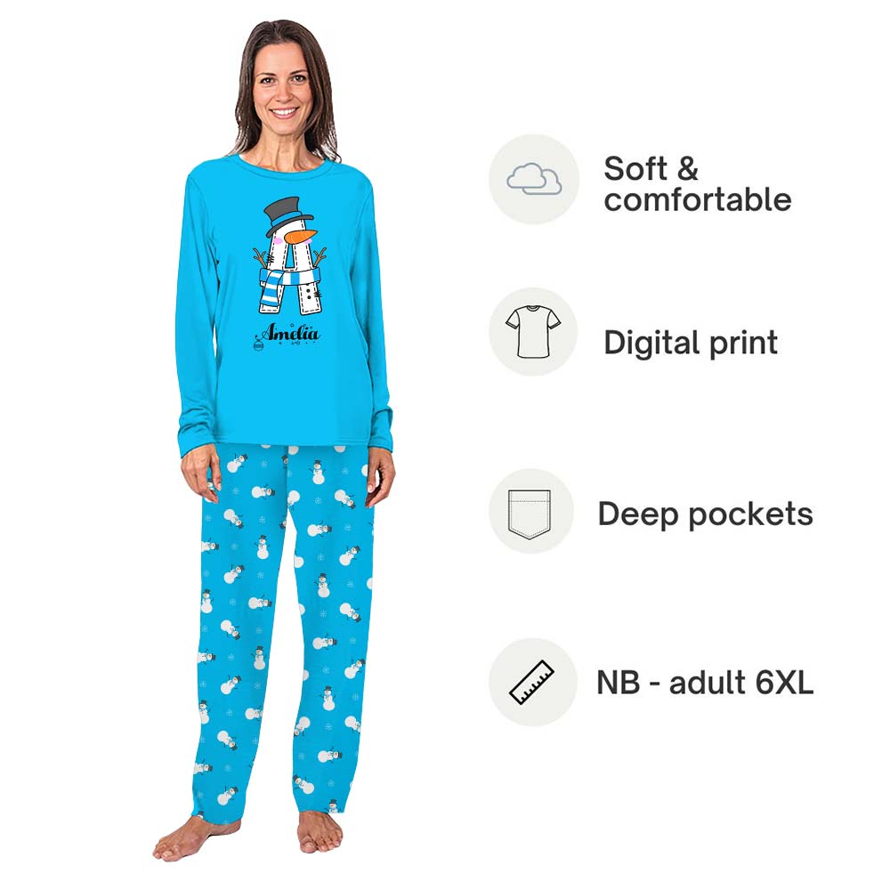 Personalized Snowman Monogrammed Matching Family Christmas Pajamas Personalized Snowman Monogrammed Matching Family Christmas Pajamas
