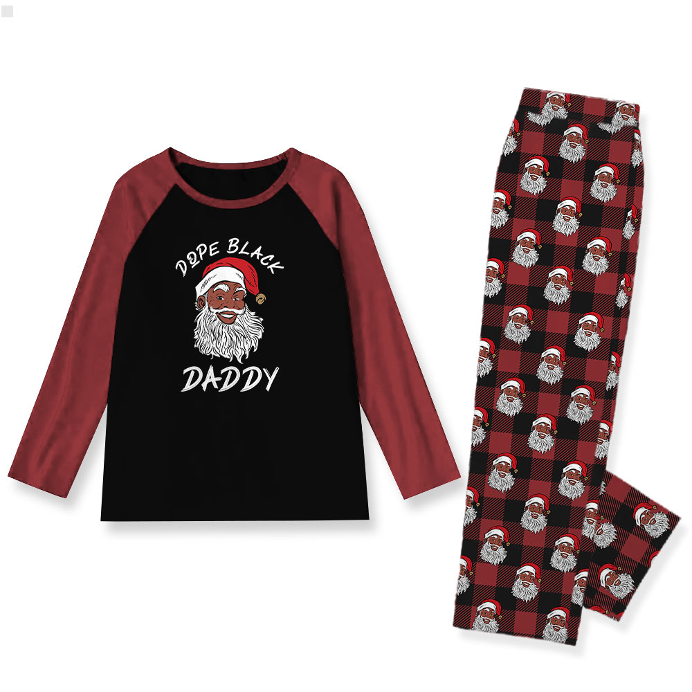Raglan Black Santa Matching Christmas Pajamas All Sizes Raglan Black Santa Matching Christmas Pajamas All Sizes