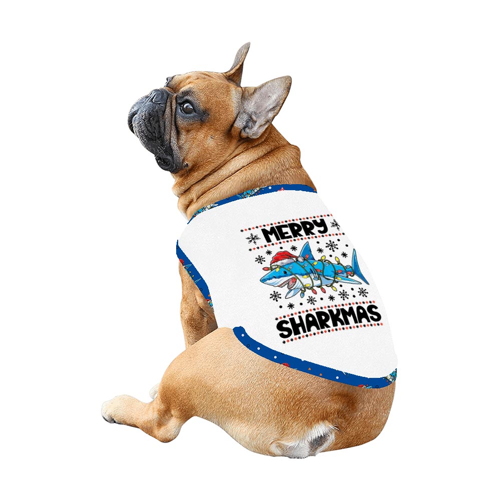 Funny and Blue Merry Sharkmas Family Christmas Jammies