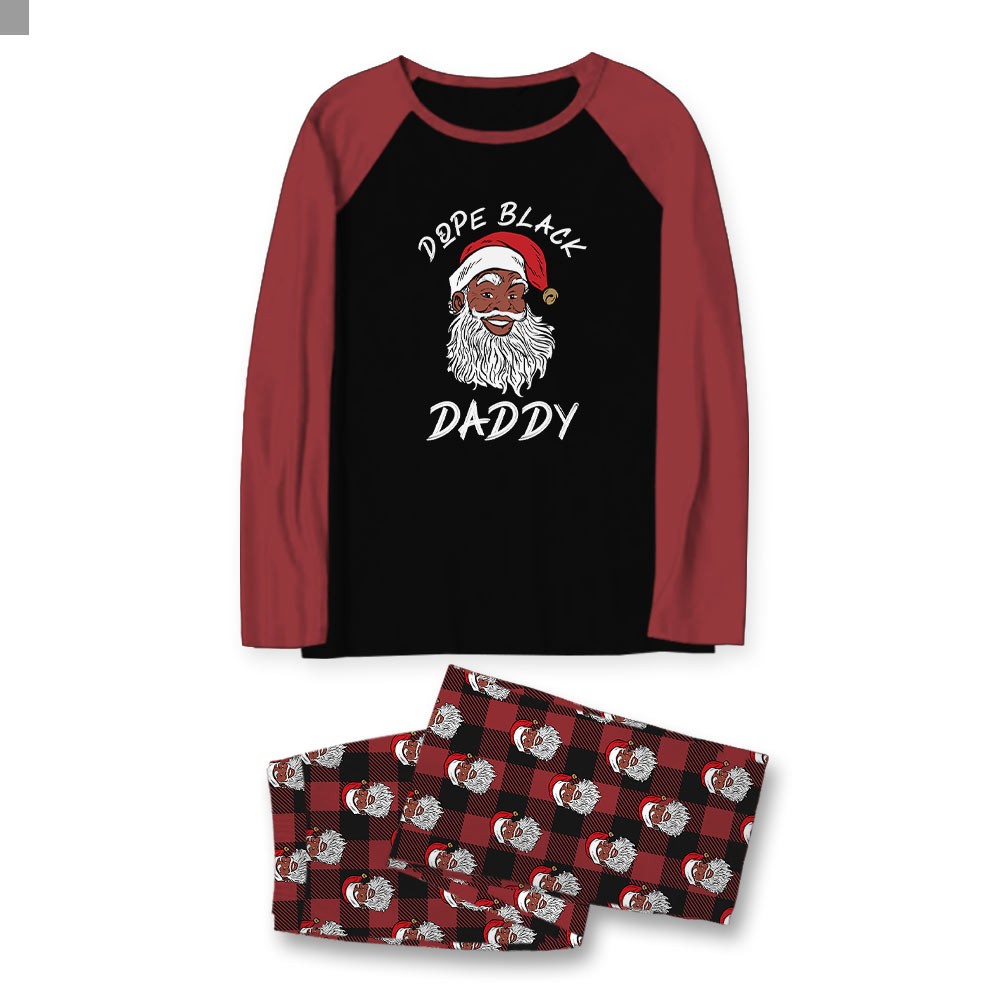 Raglan Black Santa Matching Christmas Pajamas All Sizes Raglan Black Santa Matching Christmas Pajamas All Sizes