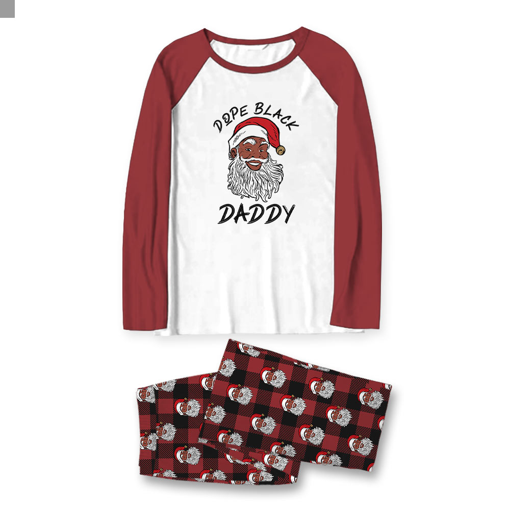 Raglan Black Santa Matching Christmas Pajamas All Sizes Raglan Black Santa Matching Christmas Pajamas All Sizes