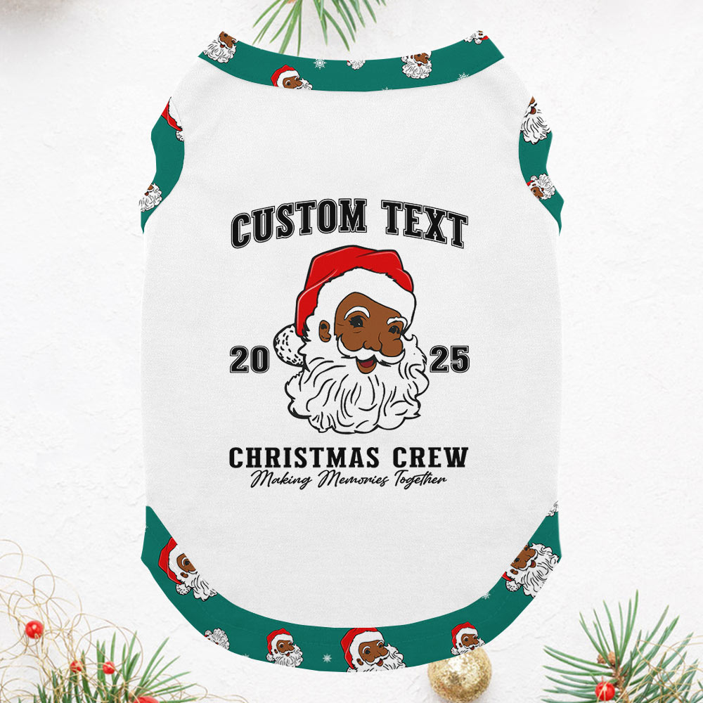 Personalized Name Family Christmas Pajamas With Black Santa Personalized Name Family Christmas Pajamas With Black Santa