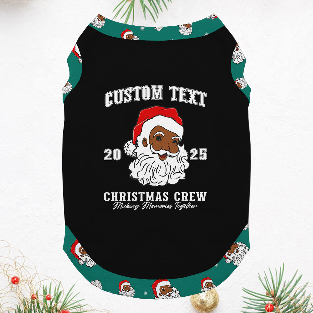 Personalized Name Family Christmas Pajamas With Black Santa Personalized Name Family Christmas Pajamas With Black Santa
