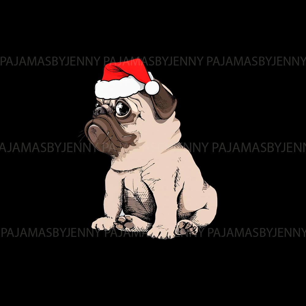 Pug Dog Plus Size Family Christmas Pajamas with Black Color Pug Dog Plus Size Family Christmas Pajamas with Black Color