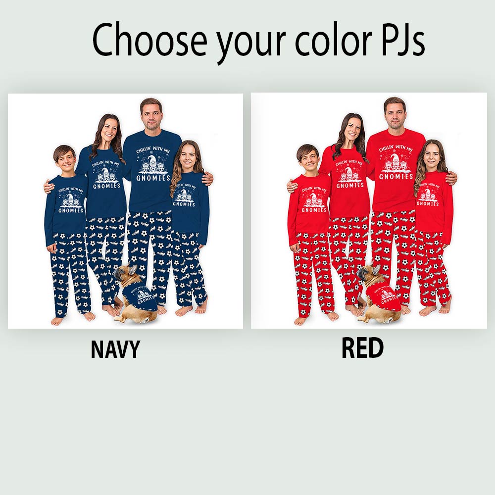 Chillin With My Gnomies Soccer Matching Family Christmas Pajamas Chillin With My Gnomies Soccer Matching Family Christmas Pajamas