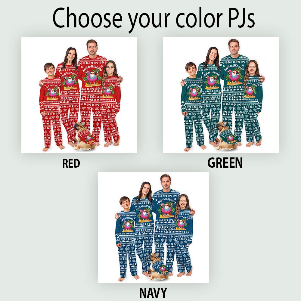 Funny Mele Kalikimaka Santa Tropical Christmas Pajamas Funny Mele Kalikimaka Santa Tropical Christmas Pajamas