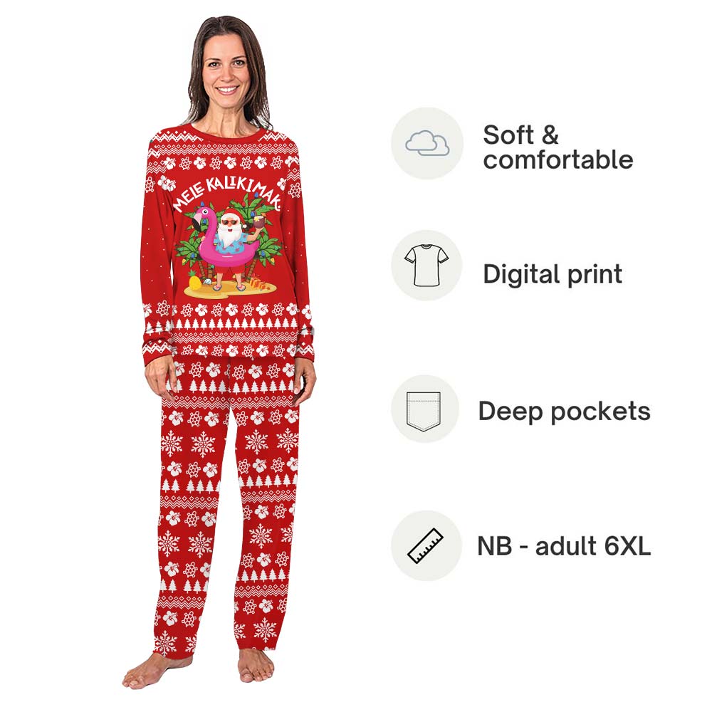 Funny Mele Kalikimaka Santa Tropical Christmas Pajamas Funny Mele Kalikimaka Santa Tropical Christmas Pajamas