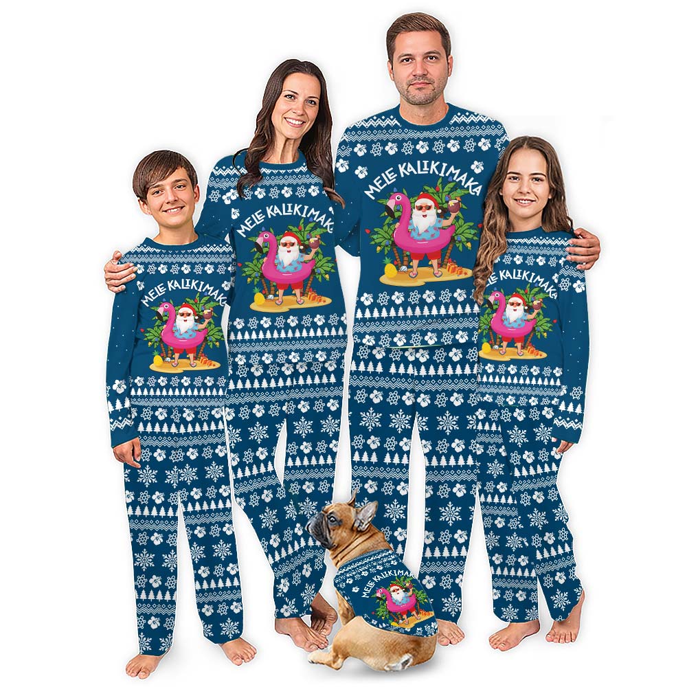 Funny Mele Kalikimaka Santa Tropical Christmas Pajamas Funny Mele Kalikimaka Santa Tropical Christmas Pajamas