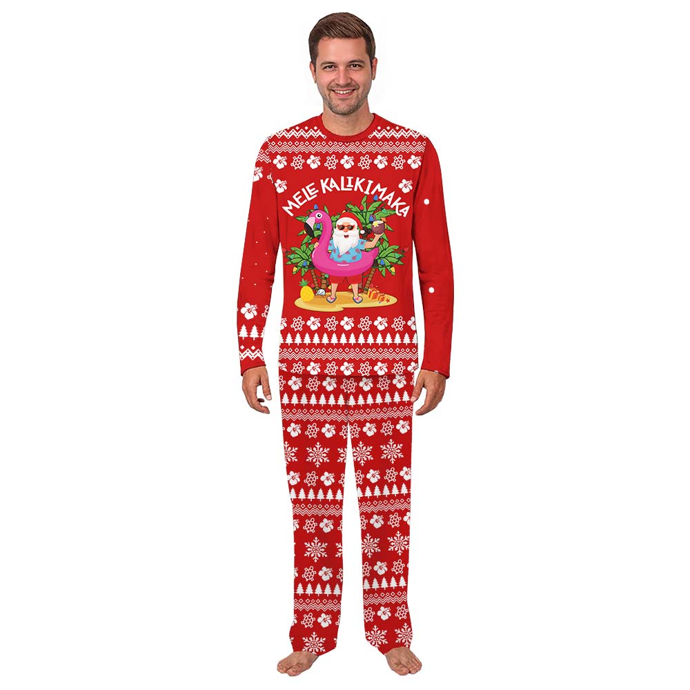 Funny Mele Kalikimaka Santa Tropical Christmas Pajamas Funny Mele Kalikimaka Santa Tropical Christmas Pajamas
