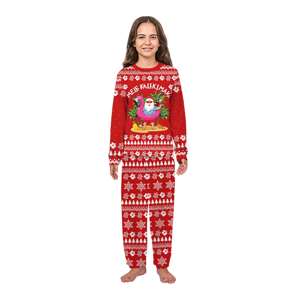 Funny Mele Kalikimaka Santa Tropical Christmas Pajamas Funny Mele Kalikimaka Santa Tropical Christmas Pajamas