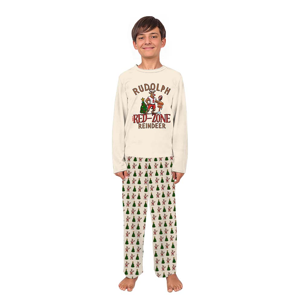 Rudolph The Red Nosed Reindeer FootBall Christmas Pajamas Matching Family Rudolph The Red Nosed Reindeer FootBall Christmas Pajamas Matching Family