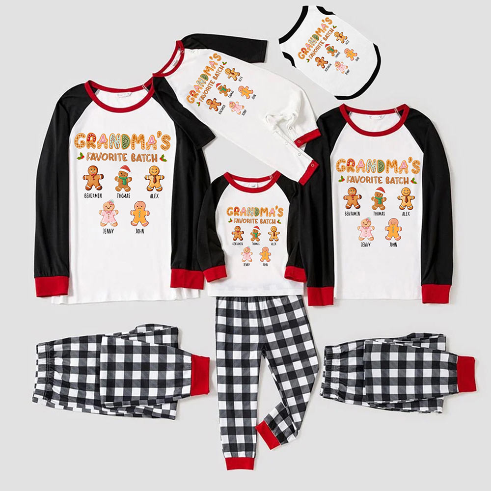 Personalized Gingerbread Grandma Favorite Batch Family Christmas Pajamas Personalized Gingerbread Grandma Favorite Batch Family Christmas Pajamas