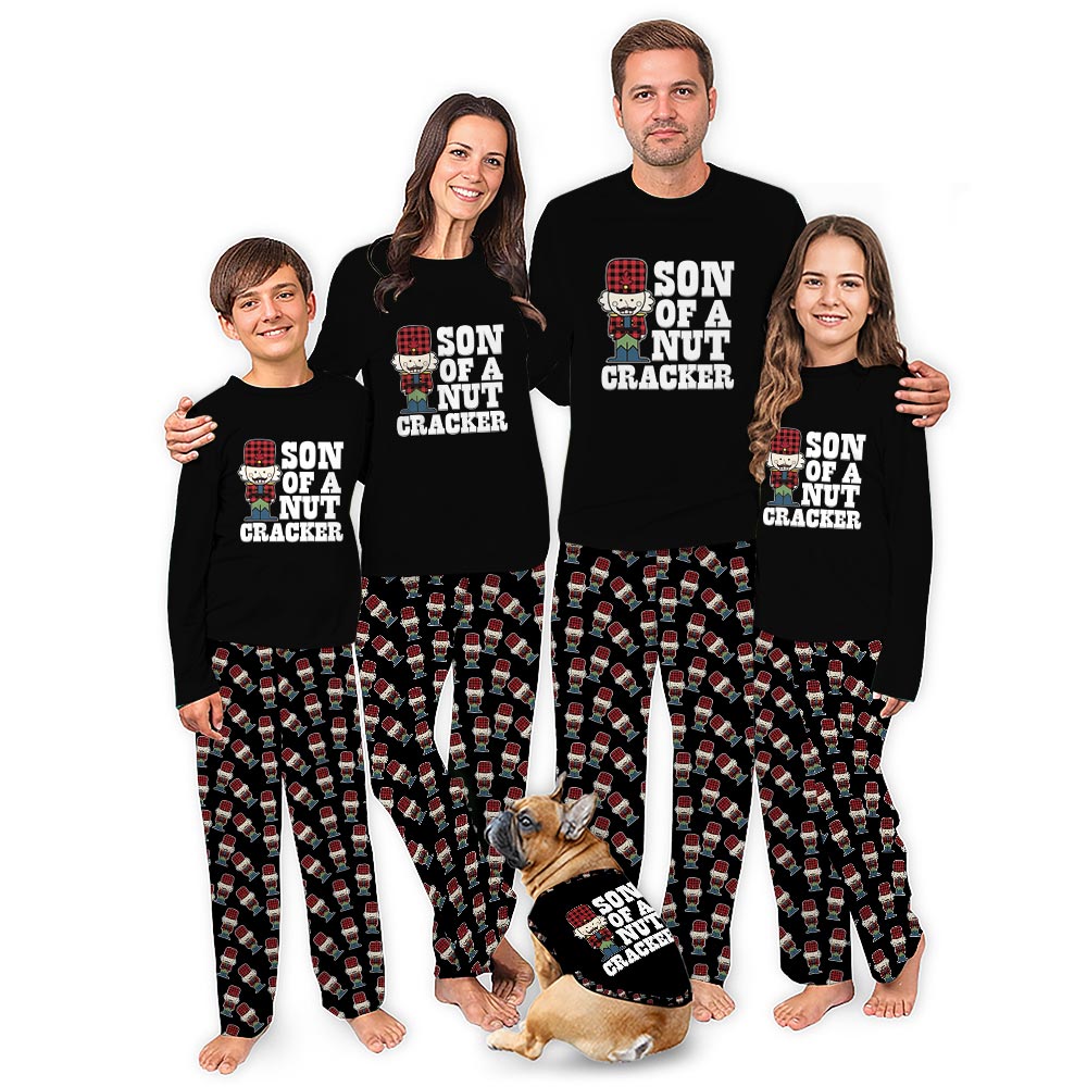 Son Of A Nut Cracker Matching Family Christmas Pajamas Black Son Of A Nut Cracker Matching Family Christmas Pajamas Black