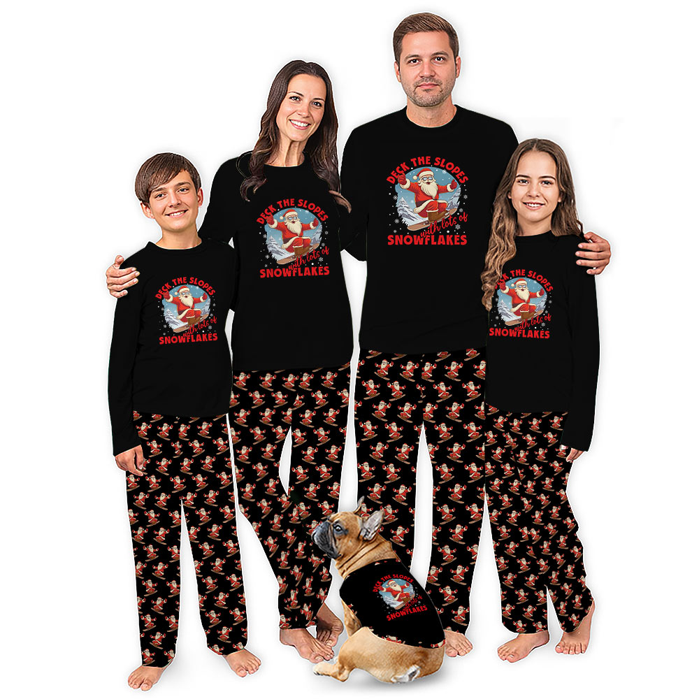 Snowboarding Christmas Matching Family Jammies With Pockets Snowboarding Christmas Matching Family Jammies With Pockets