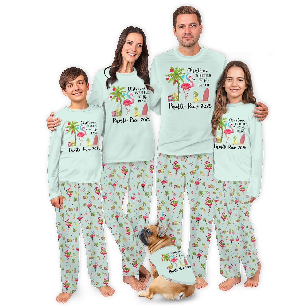 Tropical Christmas Vibes Pajamas For The Whole Family