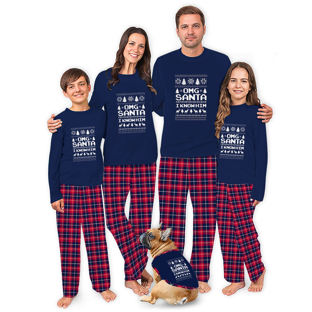Omg Santa I Know Him Family Sleepwear Christmas With Pockets Omg Santa I Know Him Family Sleepwear Christmas With Pockets
