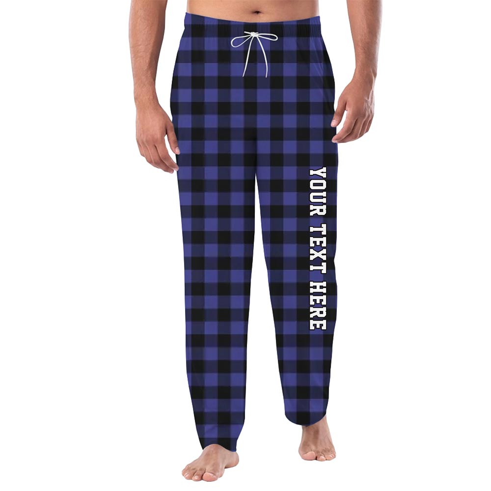 Custom Name and Logo Flannel Plaid Pants with Live Preview Custom Name and Logo Flannel Plaid Pants with Live Preview
