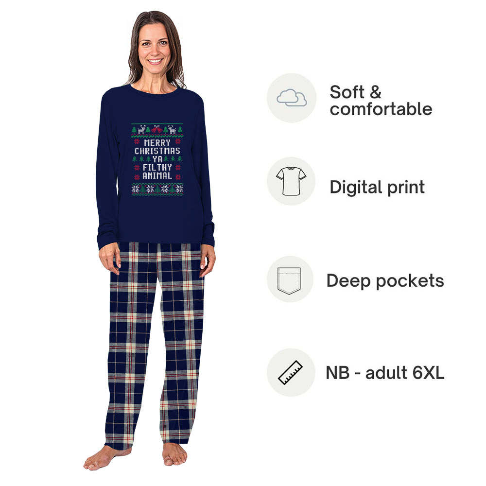 Merry Christmas Ya Filthy Animal Family Pajamas With Pockets