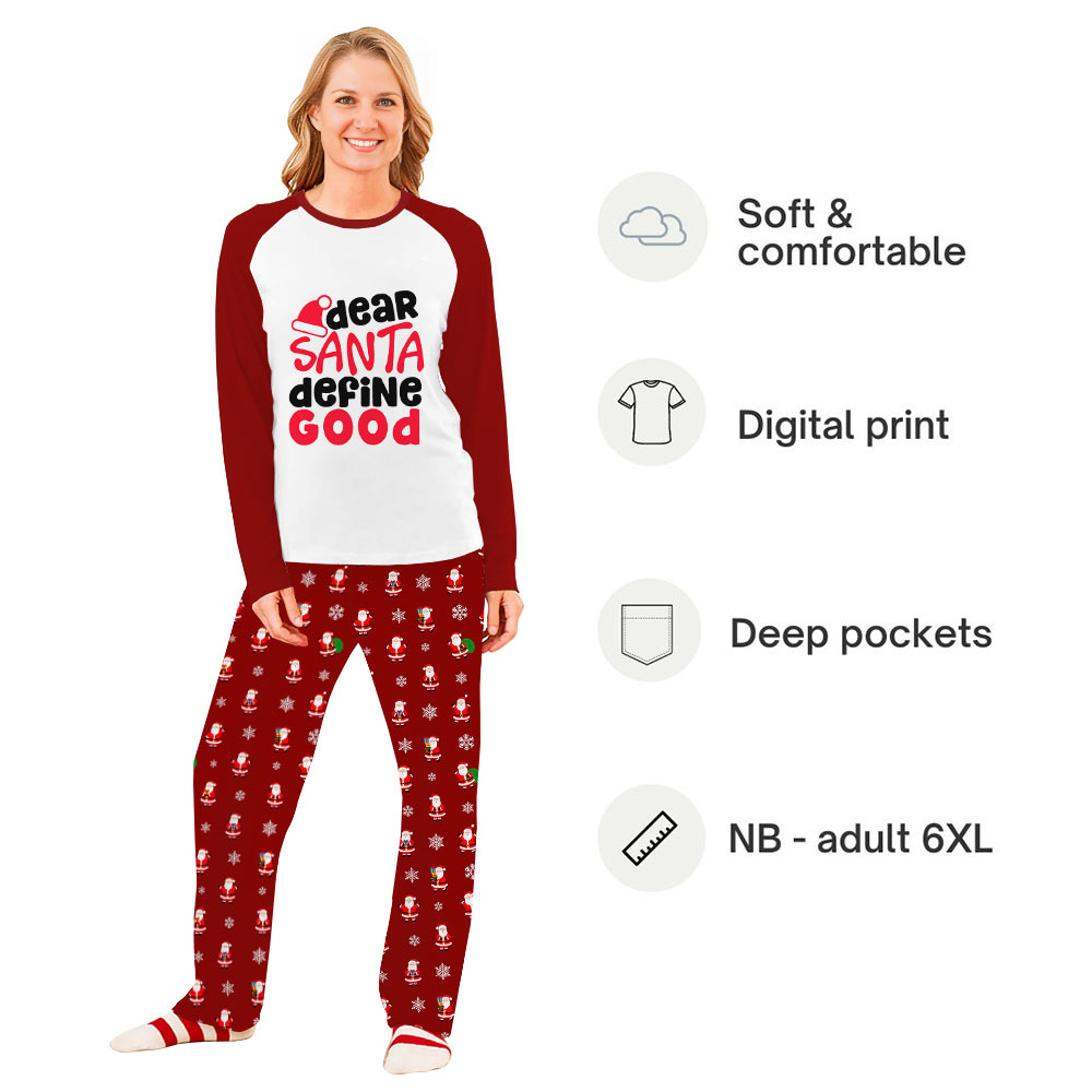Dear Santa Define Good Matching Family Christmas Pajamas Dear Santa Define Good Matching Family Christmas Pajamas