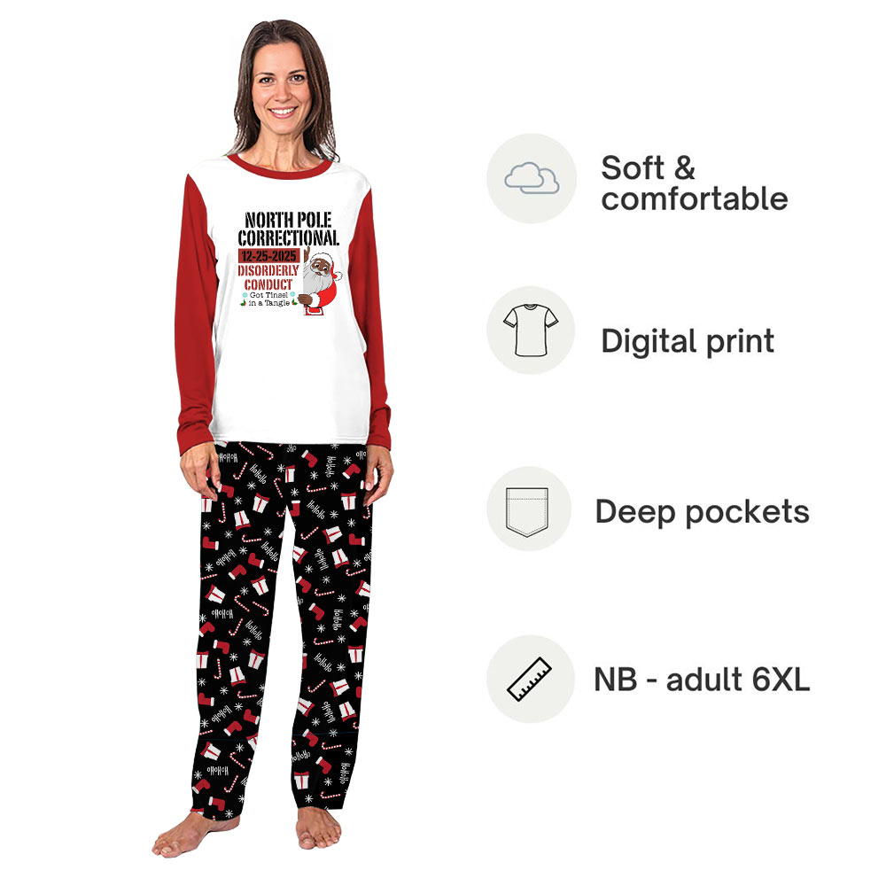 Black Santa Matching Christmas Pajamas Plus Size Up To 6XL Black Santa Matching Christmas Pajamas Plus Size Up To 6XL
