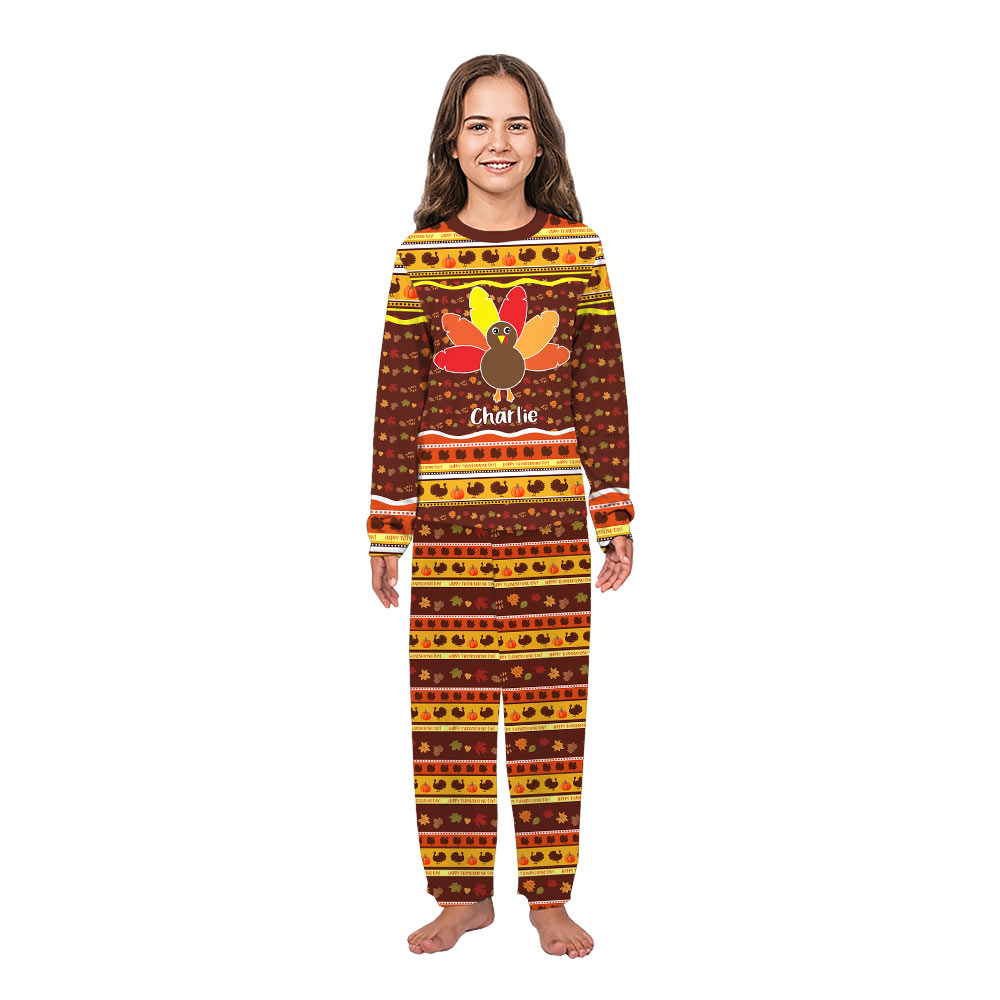 Personalized Family Thanksgiving Pajamas With Names And Plus Size Personalized Family Thanksgiving Pajamas With Names And Plus Size