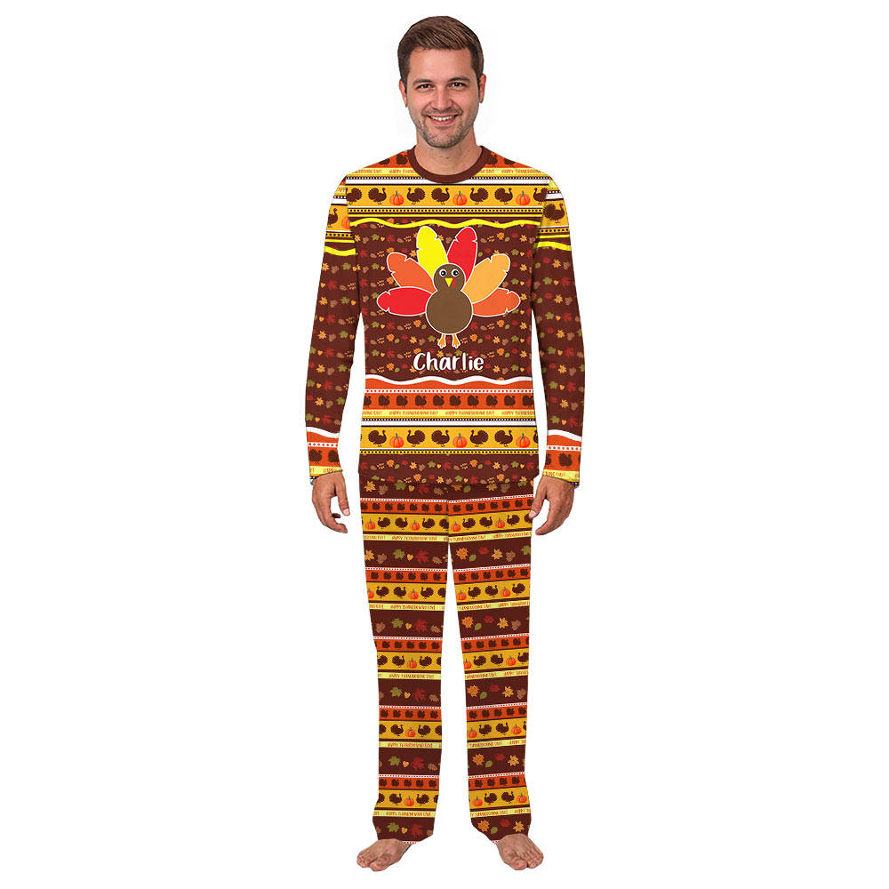 Personalized Family Thanksgiving Pajamas With Names And Plus Size Personalized Family Thanksgiving Pajamas With Names And Plus Size