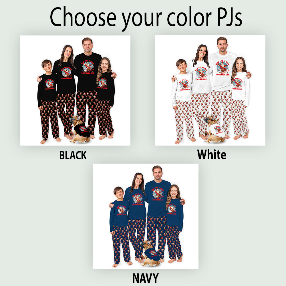 Snowboarding Christmas Matching Family Jammies With Pockets Snowboarding Christmas Matching Family Jammies With Pockets