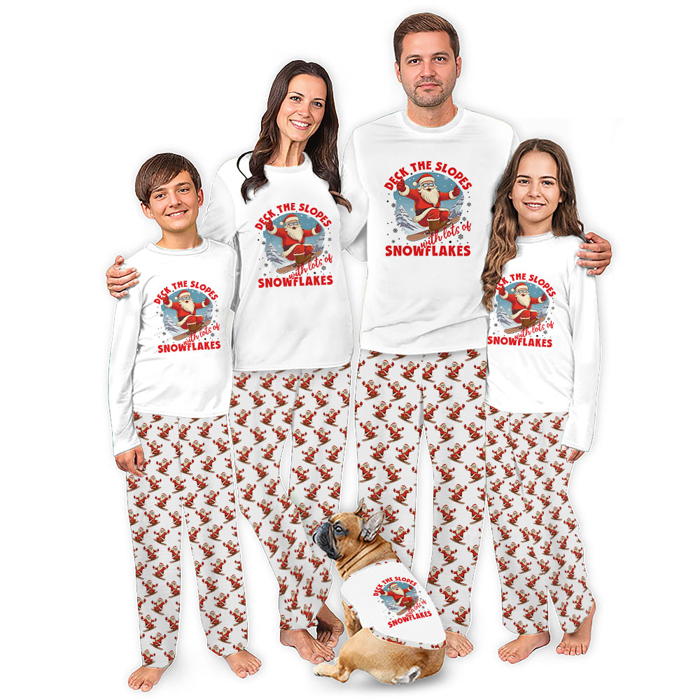 Snowboarding Christmas Matching Family Jammies With Pockets Snowboarding Christmas Matching Family Jammies With Pockets