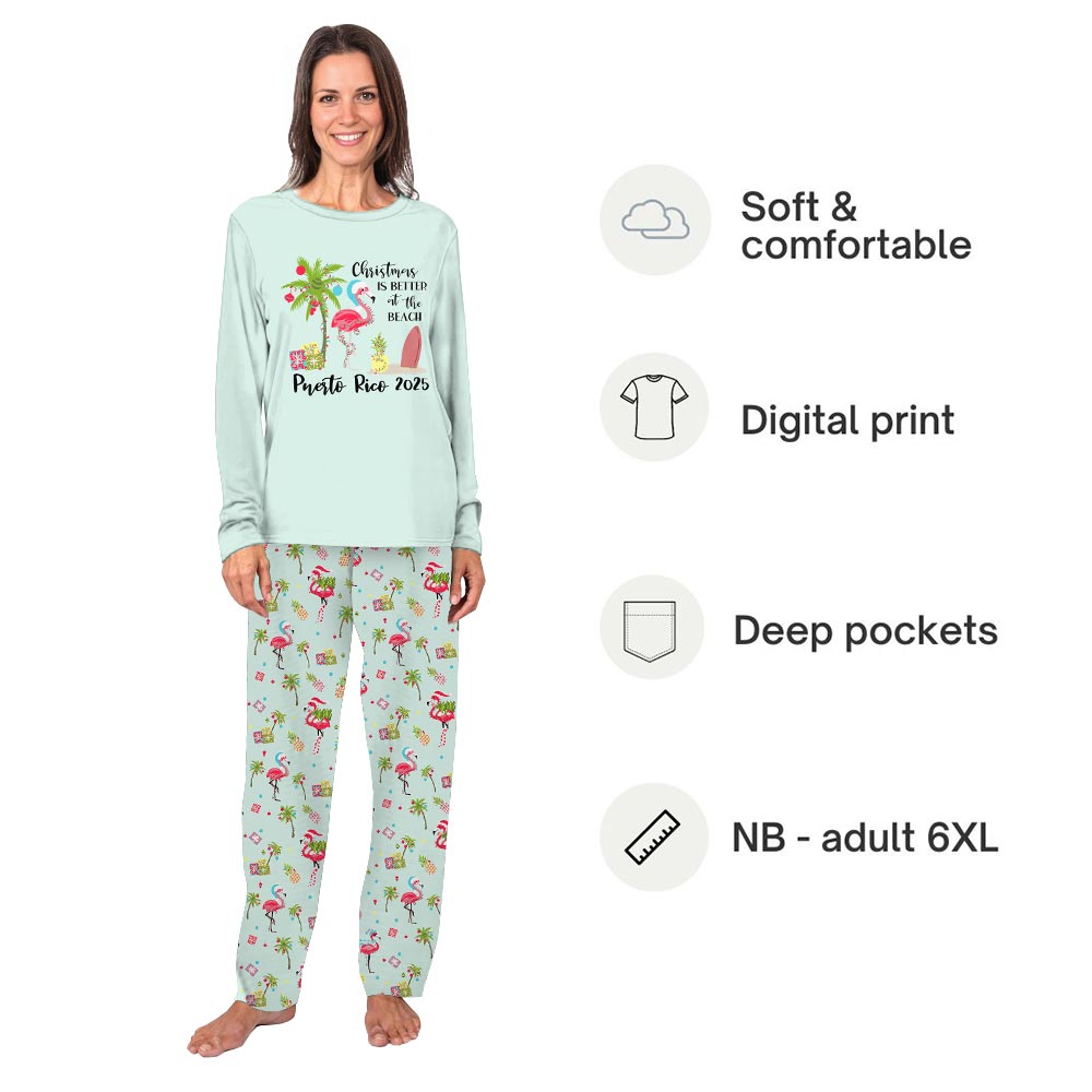 Tropical Christmas Vibes Pajamas For The Whole Family