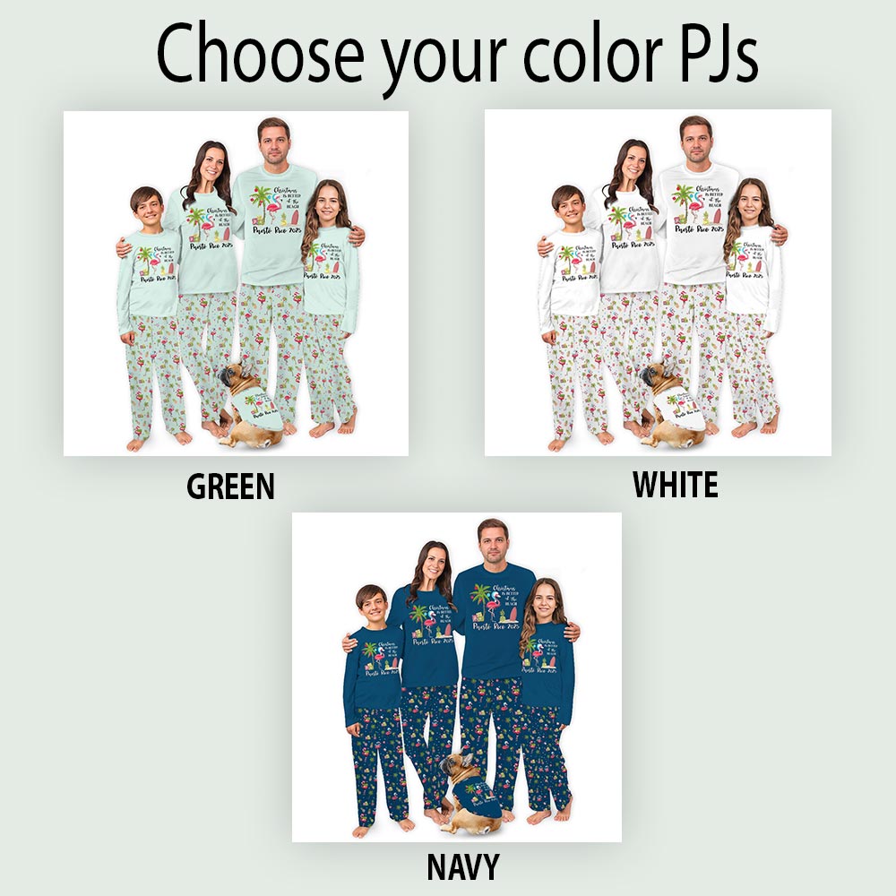 Tropical Christmas Vibes Pajamas For The Whole Family