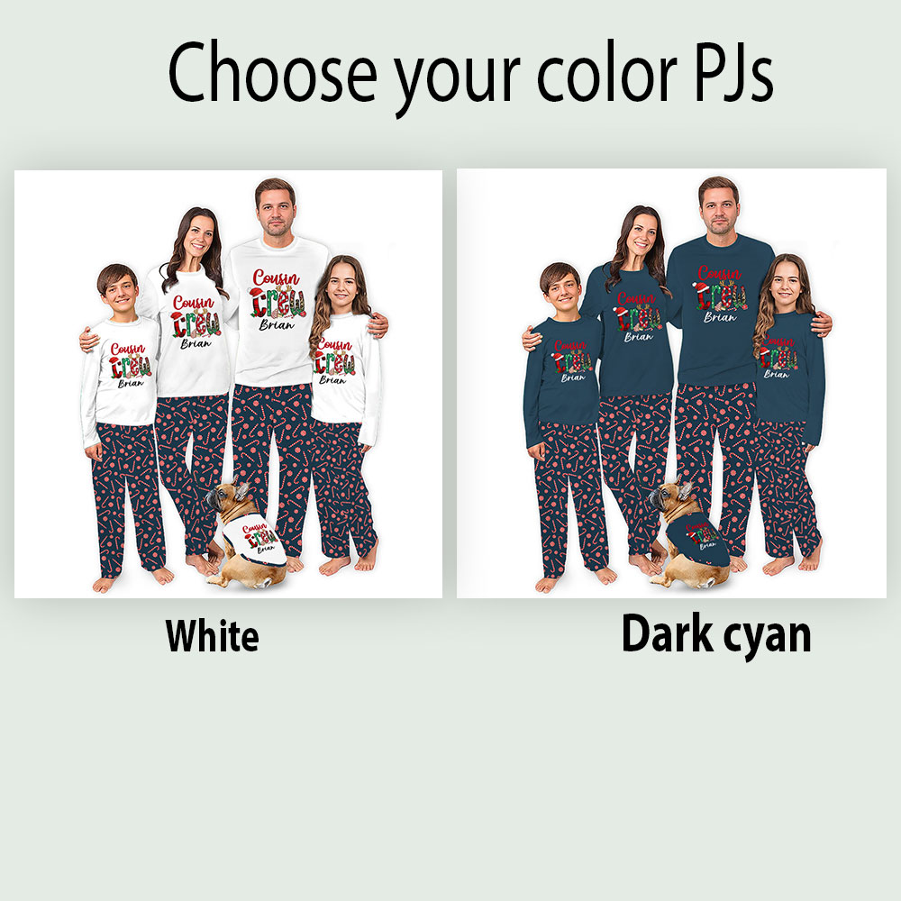 Personalized Name Cousin Crew Christmas Pajamas With Pockets Personalized Name Cousin Crew Christmas Pajamas With Pockets