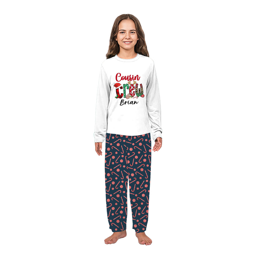 Personalized Name Cousin Crew Christmas Pajamas With Pockets Personalized Name Cousin Crew Christmas Pajamas With Pockets