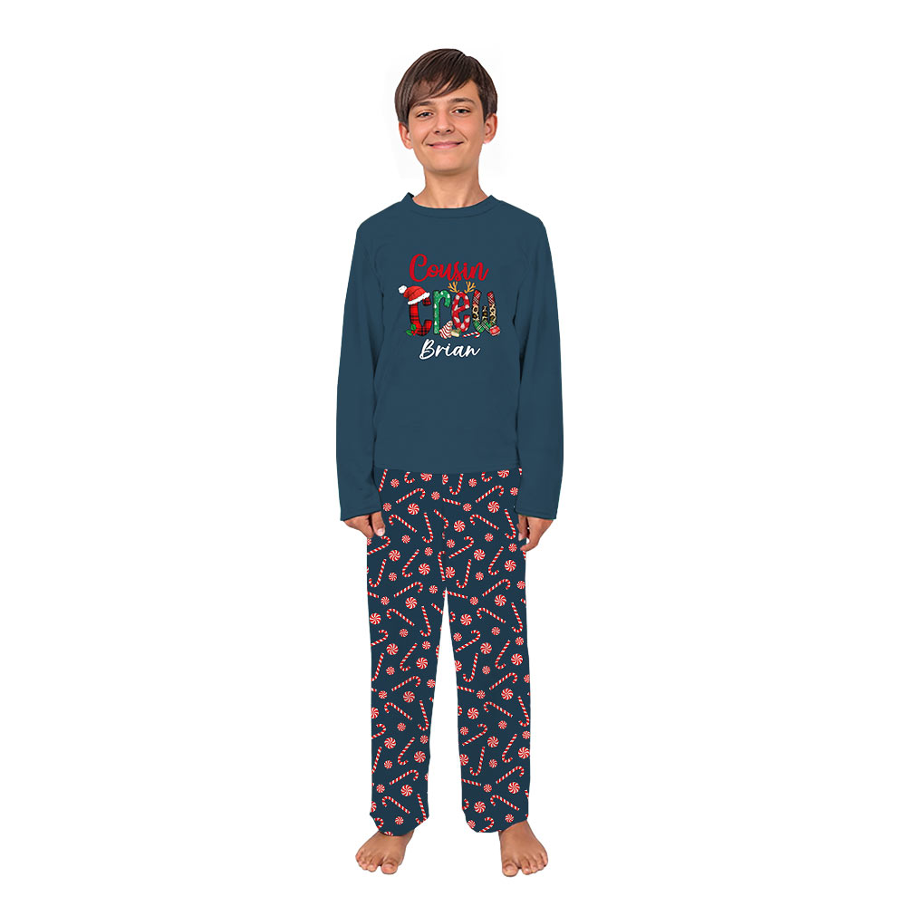 Personalized Name Cousin Crew Christmas Pajamas With Pockets Personalized Name Cousin Crew Christmas Pajamas With Pockets