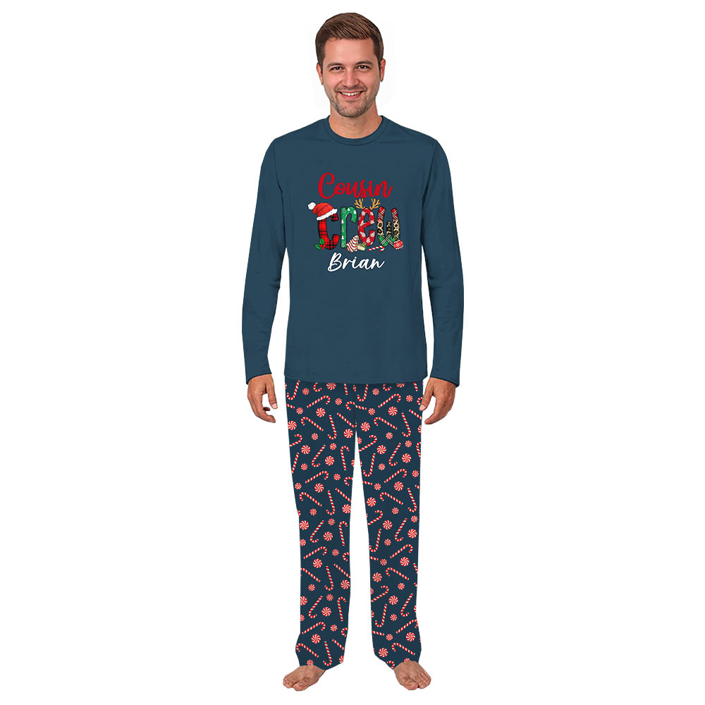 Personalized Name Cousin Crew Christmas Pajamas With Pockets Personalized Name Cousin Crew Christmas Pajamas With Pockets