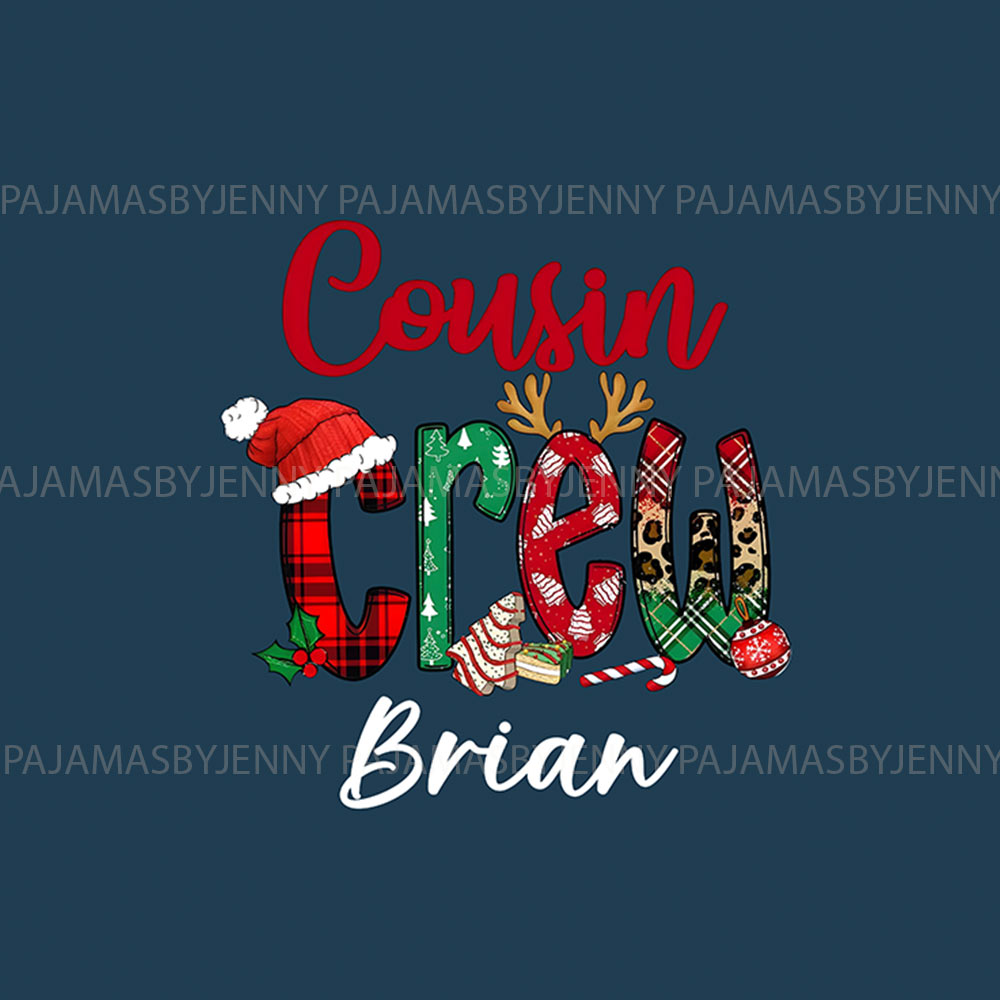 Personalized Name Cousin Crew Christmas Pajamas With Pockets Personalized Name Cousin Crew Christmas Pajamas With Pockets