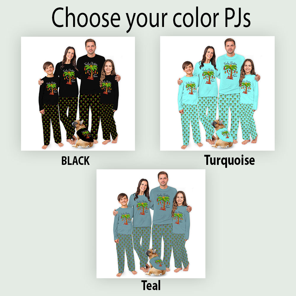 Tropical Christmas Family Pajamas With Handy Pockets Tropical Christmas Family Pajamas With Handy Pockets
