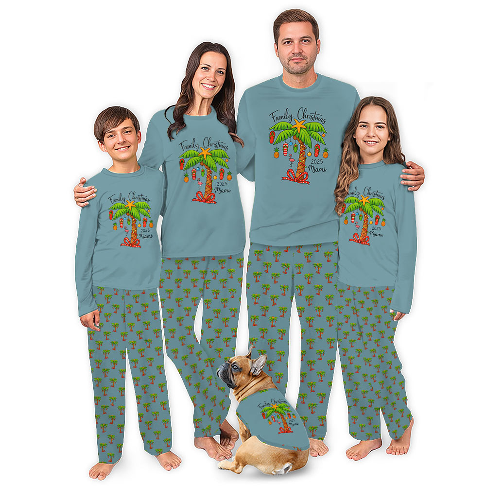 Tropical Christmas Family Pajamas With Handy Pockets Tropical Christmas Family Pajamas With Handy Pockets