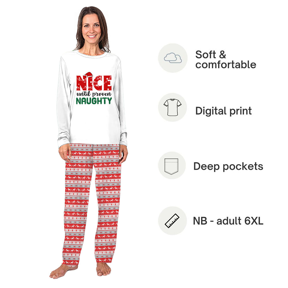 Nice Until Proven Naughty Xmas Pajamas Matching All Sizes Nice Until Proven Naughty Xmas Pajamas Matching All Sizes