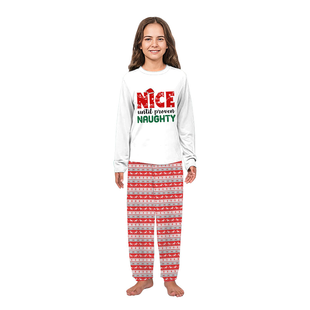 Nice Until Proven Naughty Xmas Pajamas Matching All Sizes Nice Until Proven Naughty Xmas Pajamas Matching All Sizes