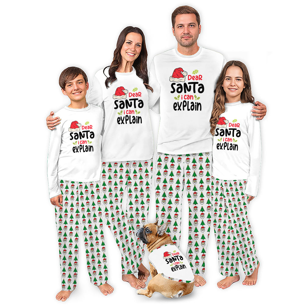 Cute Christmas Matching Pajama Sets Saying Dear Santa I Can Explain Cute Christmas Matching Pajama Sets Saying Dear Santa I Can Explain