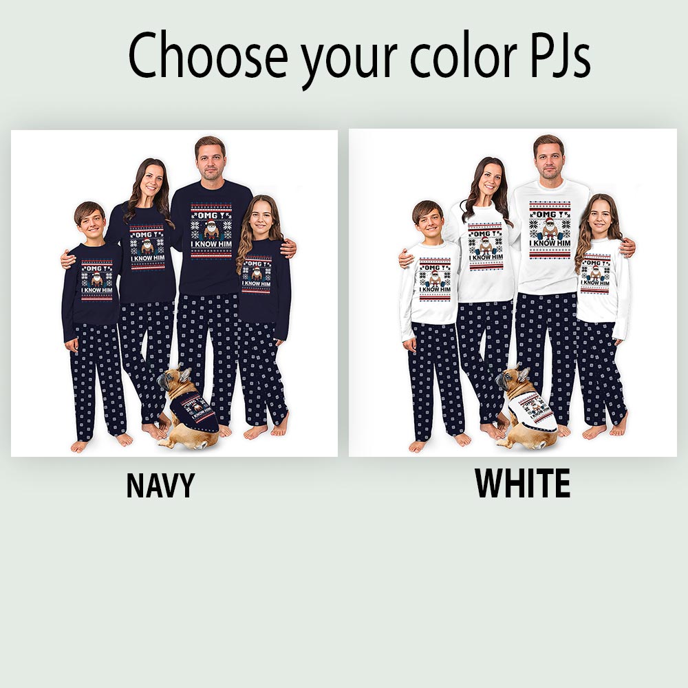 OMG Santa I Know Him Christmas Workout Matching Family Pj Sets OMG Santa I Know Him Christmas Workout Matching Family Pj Sets