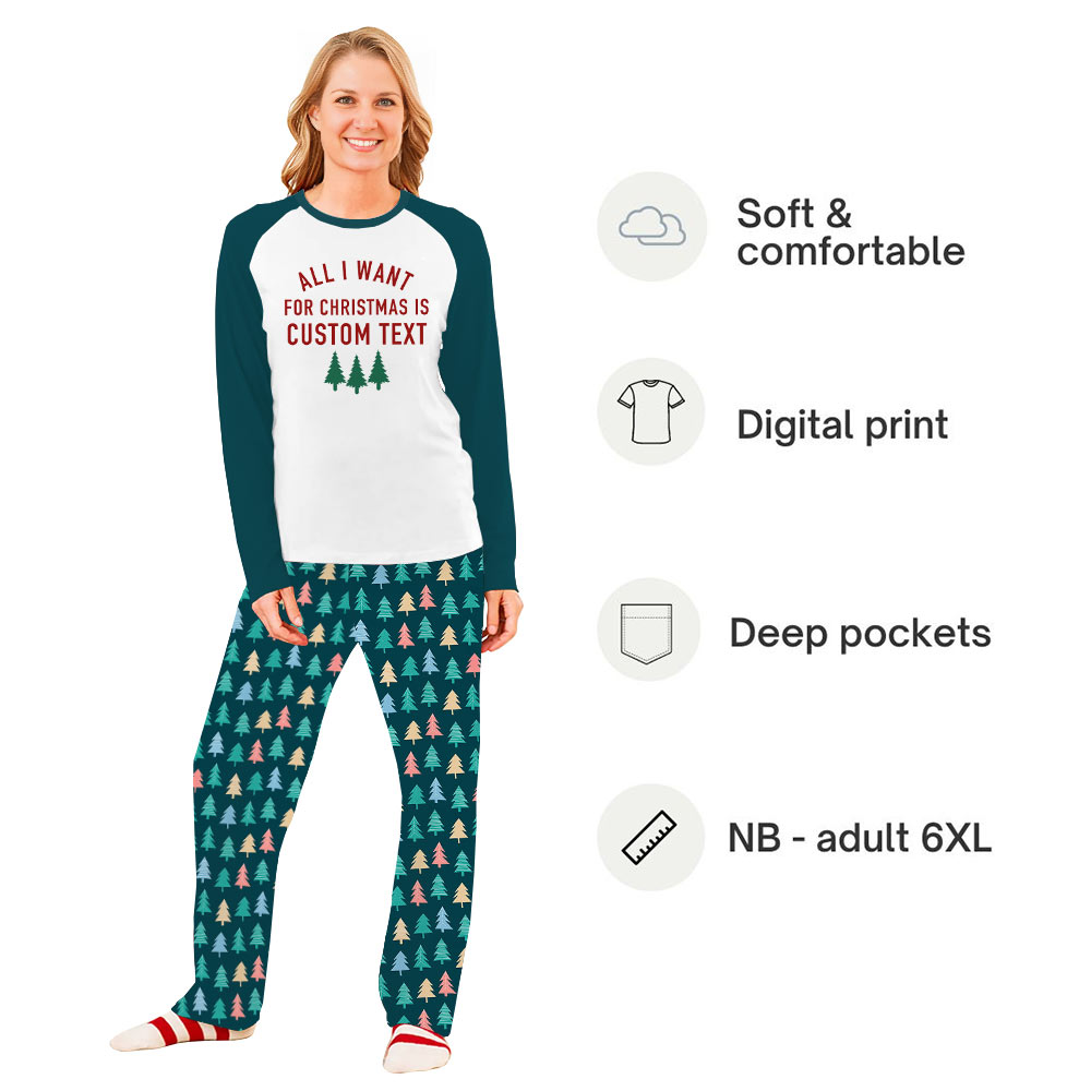 Personalized Xmas Pajamas Saying All I Want For Christmas Is U Personalized Xmas Pajamas Saying All I Want For Christmas Is U