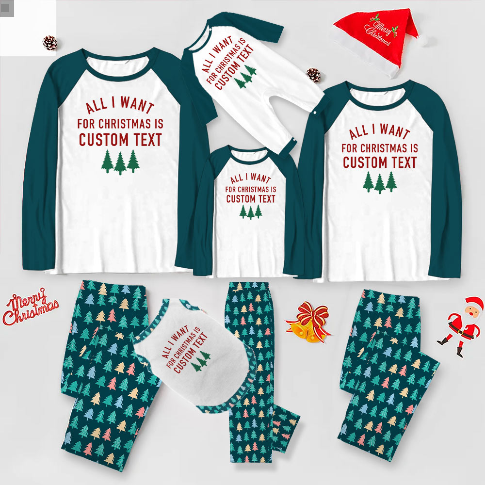 Personalized Xmas Pajamas Saying All I Want For Christmas Is U Personalized Xmas Pajamas Saying All I Want For Christmas Is U