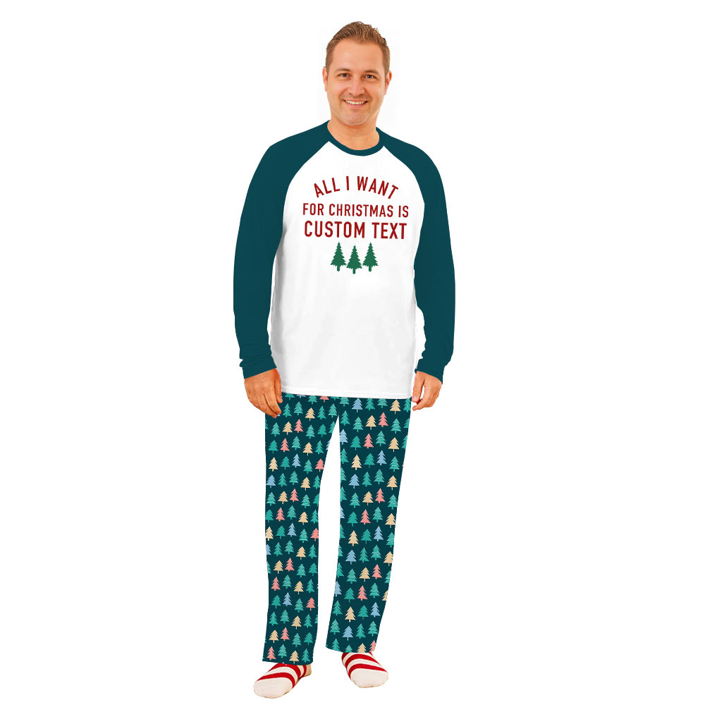 Personalized Xmas Pajamas Saying All I Want For Christmas Is U Personalized Xmas Pajamas Saying All I Want For Christmas Is U