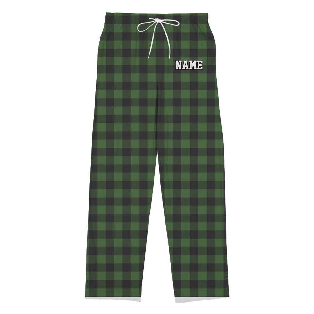 Custom Name and Logo Flannel Plaid Pants with Live Preview Custom Name and Logo Flannel Plaid Pants with Live Preview