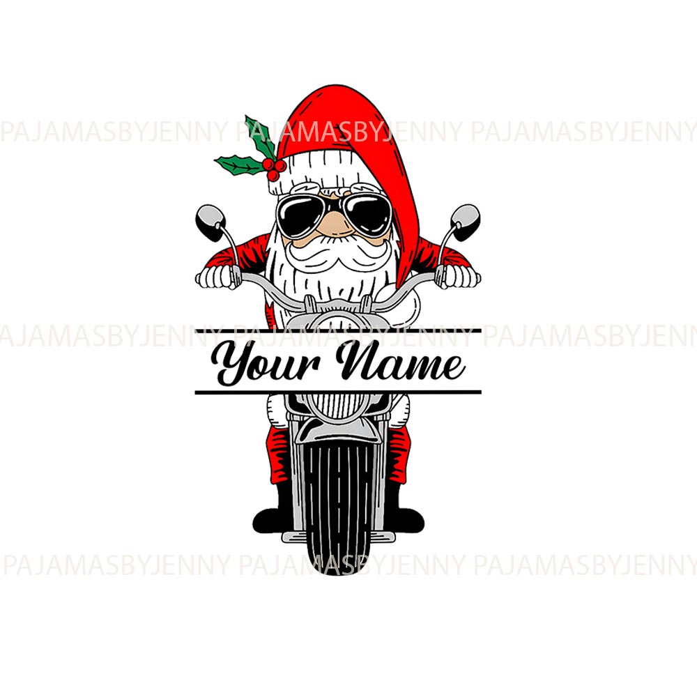 Santa's Motorcycle Adventure Pajama Sets Family Christmas with Custom Name Santa's Motorcycle Adventure Pajama Sets Family Christmas with Custom Name