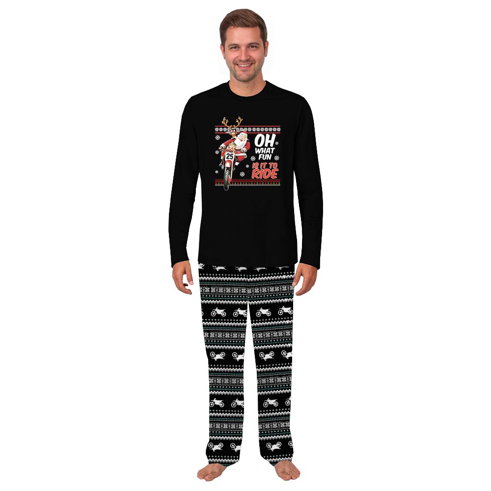 Oh What Fun To Ride Santa and Reindeer Plus Size Christmas Pajamas Oh What Fun To Ride Santa and Reindeer Plus Size Christmas Pajamas