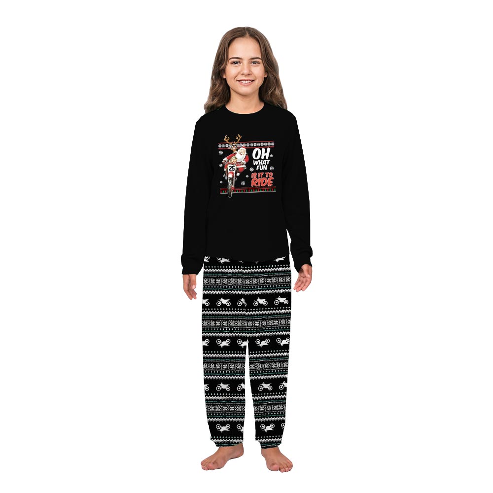 Oh What Fun To Ride Santa and Reindeer Plus Size Christmas Pajamas Oh What Fun To Ride Santa and Reindeer Plus Size Christmas Pajamas