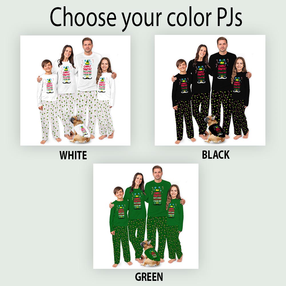 White Santa I Know Him Elf Plus Size Family PJs White Santa I Know Him Elf Plus Size Family PJs