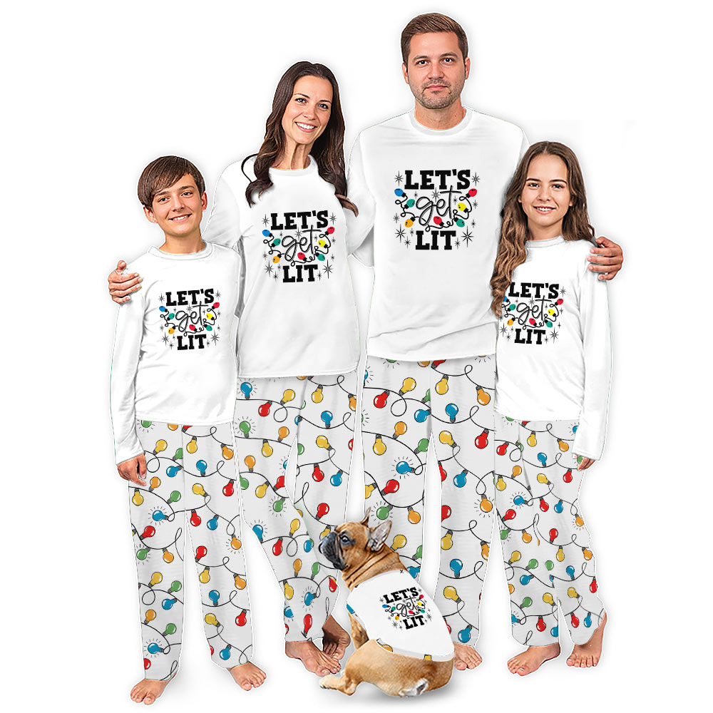 Lets Get Lit Christmas Pajamas For Team And Group With Handy Pockets Lets Get Lit Christmas Pajamas For Team And Group With Handy Pockets